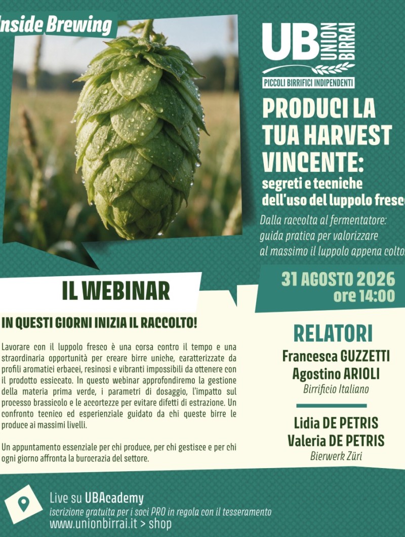 PRODUCI LA TUA HARVEST VINCENTE: segreti e tecniche dell'uso del luppolo fresco